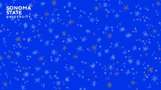 small white twinkly stars on blue background